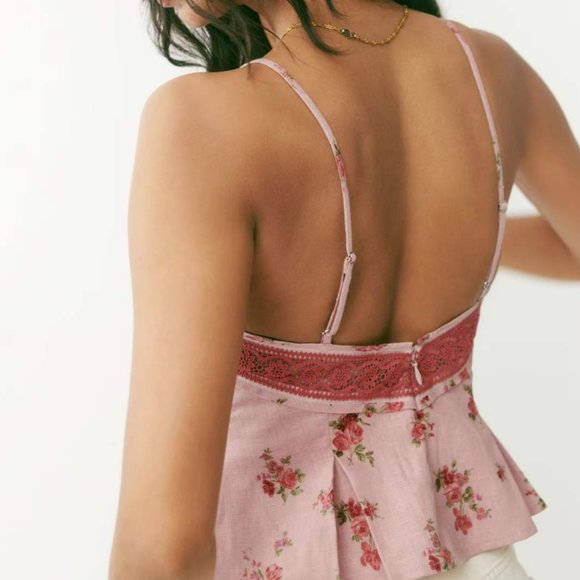 Reformation Meryl Linen Top Sz4 Tea Time - Picture 2 of 6